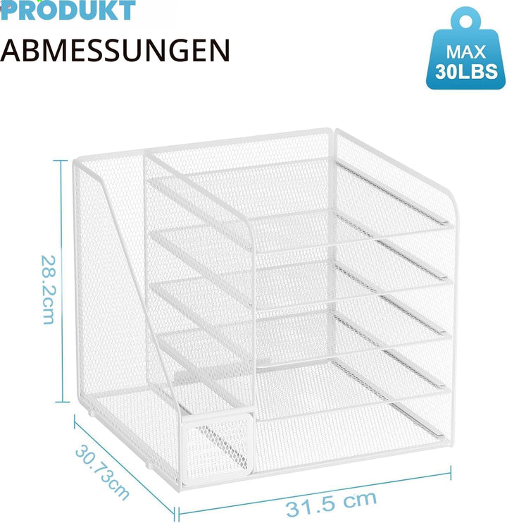 Marbrasse Schreibtisch Organizer und Büro Zubehör,5-Tier Briefablage,Mesh Büro Organizer für Schreib