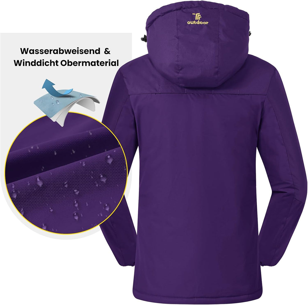 donhobo Damen Jacken Fleecejacke Winterjacke Wasserdicht Atmungsaktiv Verdickt Warm Winddicht Softsh