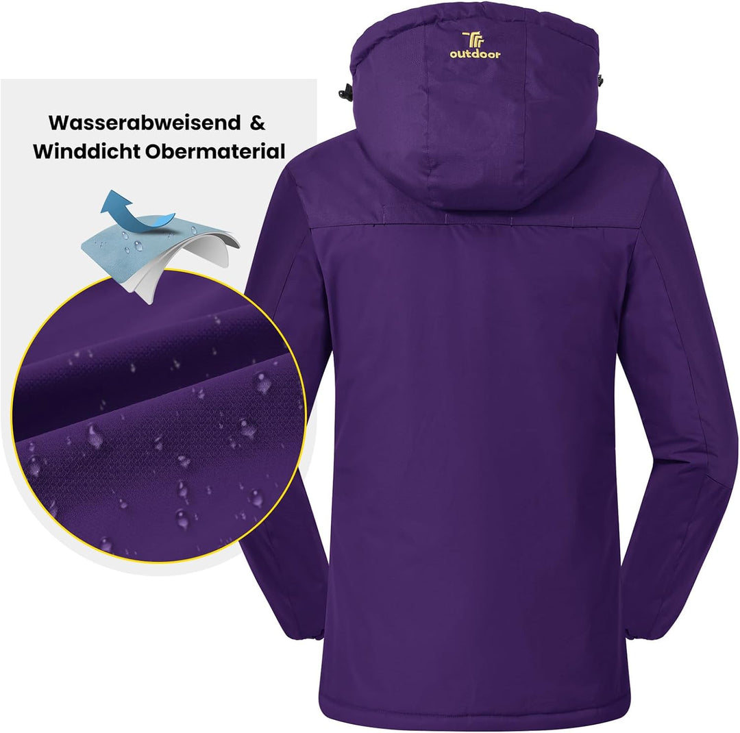 donhobo Damen Jacken Fleecejacke Winterjacke Wasserdicht Atmungsaktiv Verdickt Warm Winddicht Softsh