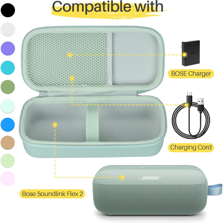 Lebakort Hart Schutz Hülle Etui für Bose SoundLink Flex (2 Gen) / Flex Tragbarer Lautsprecher Hellgr