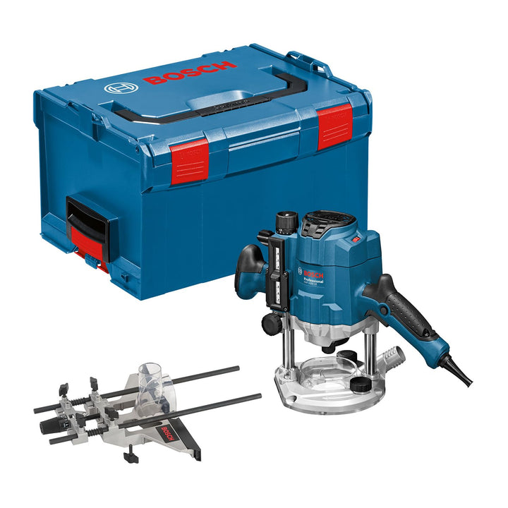 Bosch Professional Oberfräse GOF 1250 CE (Maulschlüssel 19 mm, Parallelanschlag mit Feineinstellung,