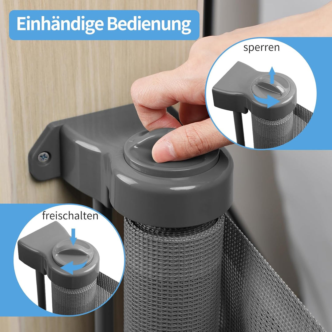 Retraktierbares Sicherheitsgitter für Babys & Haustiere – Extra Breit & Hoch, 0-300CM Türschutzgitte