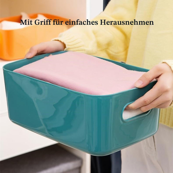 6 Weiss Grosses Aufbewahrungsbox Kunststoff Aufbewahrungskorb mit Griffen 30 × 20 ×12cm,Küchenschran
