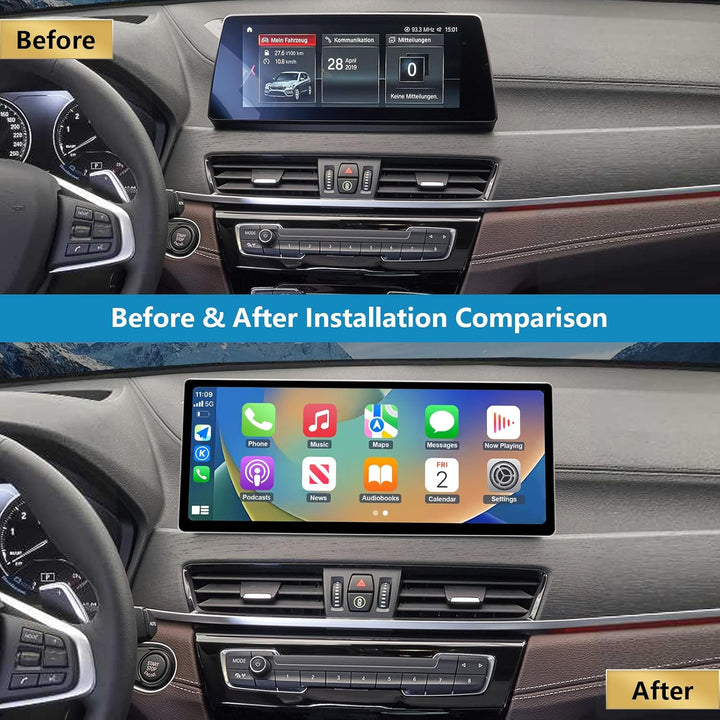 Autoradio 12,3-Zoll-Touchscreen mit kabellosem Carplay und Android Auto für 2016-2022 BMW X1-Serie F