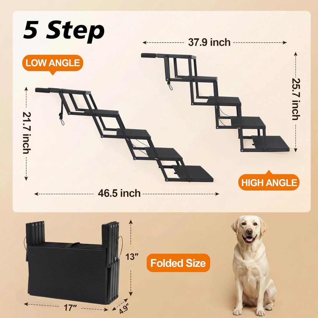 Hundetreppe Auto Klappbar- Hundetreppen Grosse Hunde [bis 90kg] und alte Hund - Gelenkschonende Eins