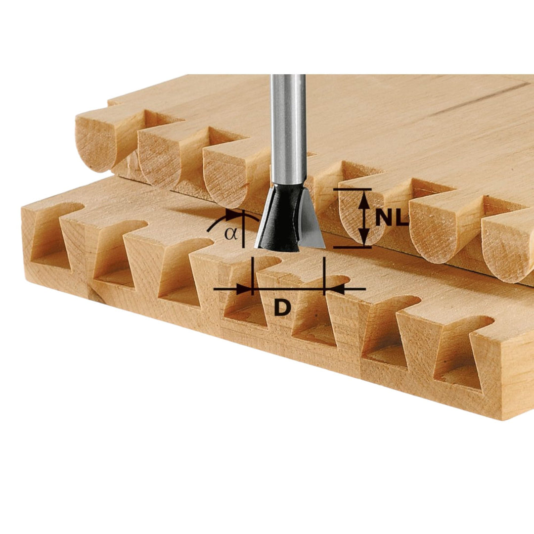 Festool Grat-/Zinkenfräser HS S8 D13,8/13,5/15° HS S8 D13,8/13.5/15°, HS S8 D13,8/13.5/15°