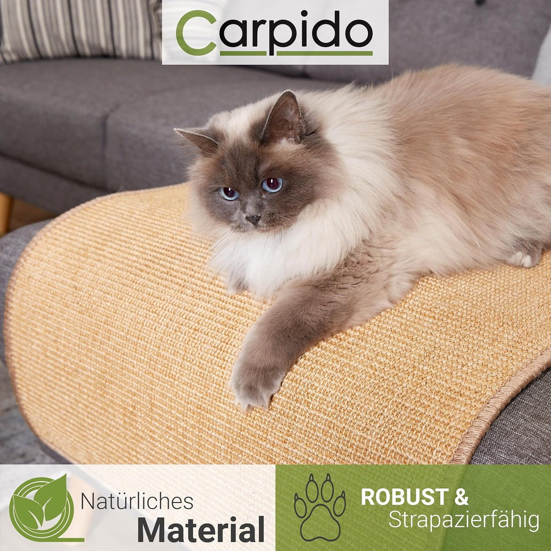 Carpido Kratzmatte für Katzen - Fussmatte Sisal Kratzteppich - natürliche Sisalmatte robust - Vorleg
