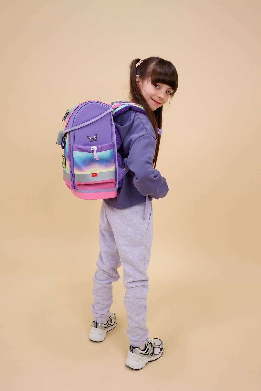 Belmil Classy Plus Schulranzen Set 5-teilig mit Brustgurt (405-78/AG/S) Rainbow Ombre, Rainbow Ombre