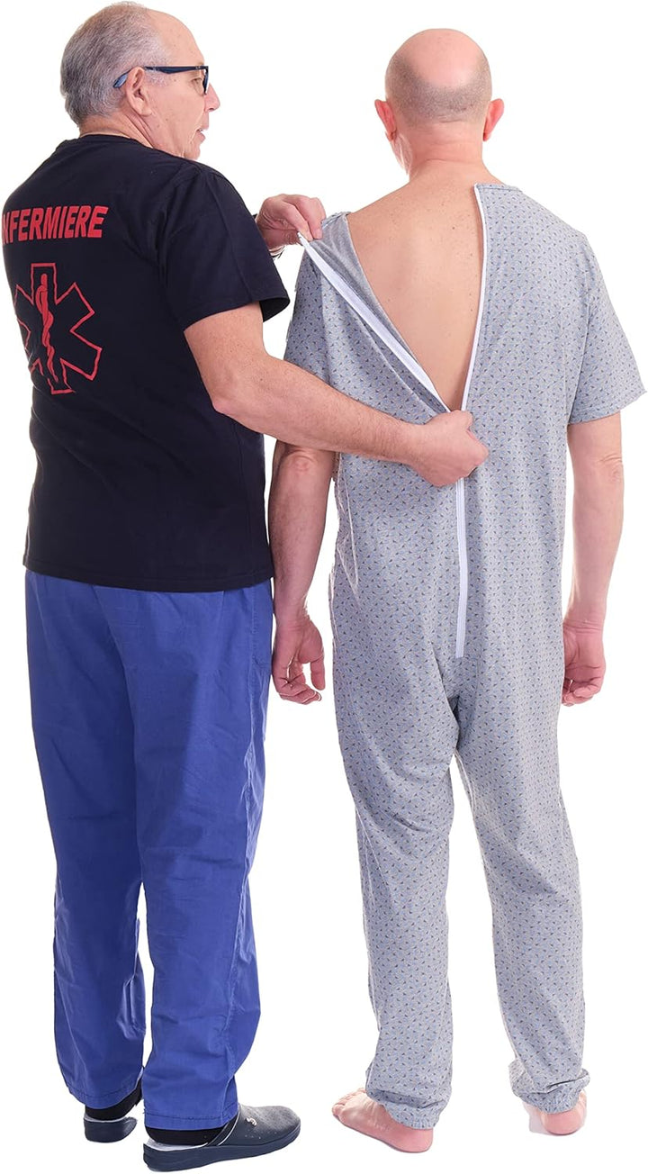 FERRUCCI COMFORT Schlafanzug für Gesundheit, Kurzarm, 1 Reissverschluss, hinten hinten, für den Somm