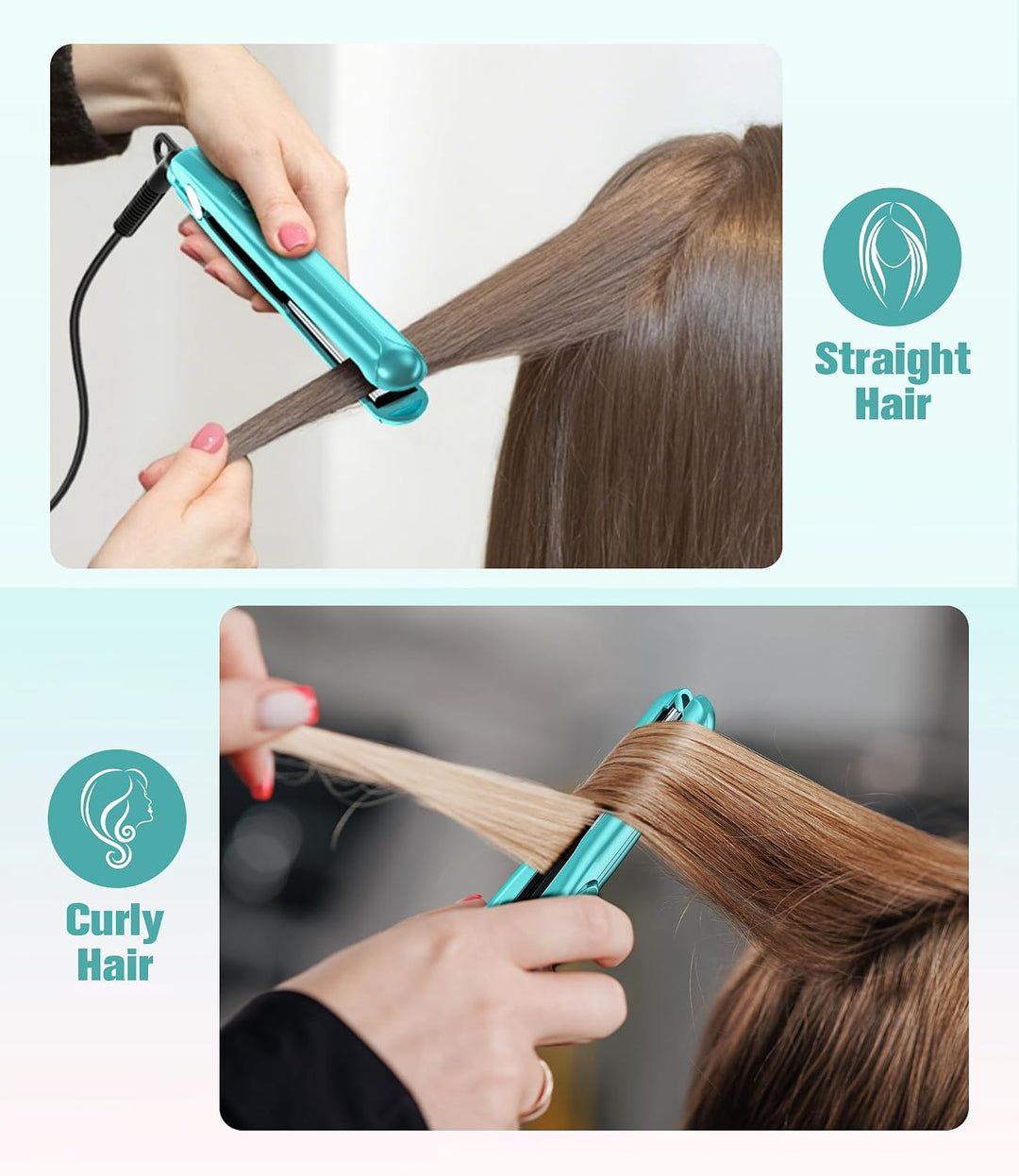Farery Mini-Haarglätter, Keramik-Mini-Glätteisen für kurzes Haar/Locken, Pony, leicht und tragbar, k