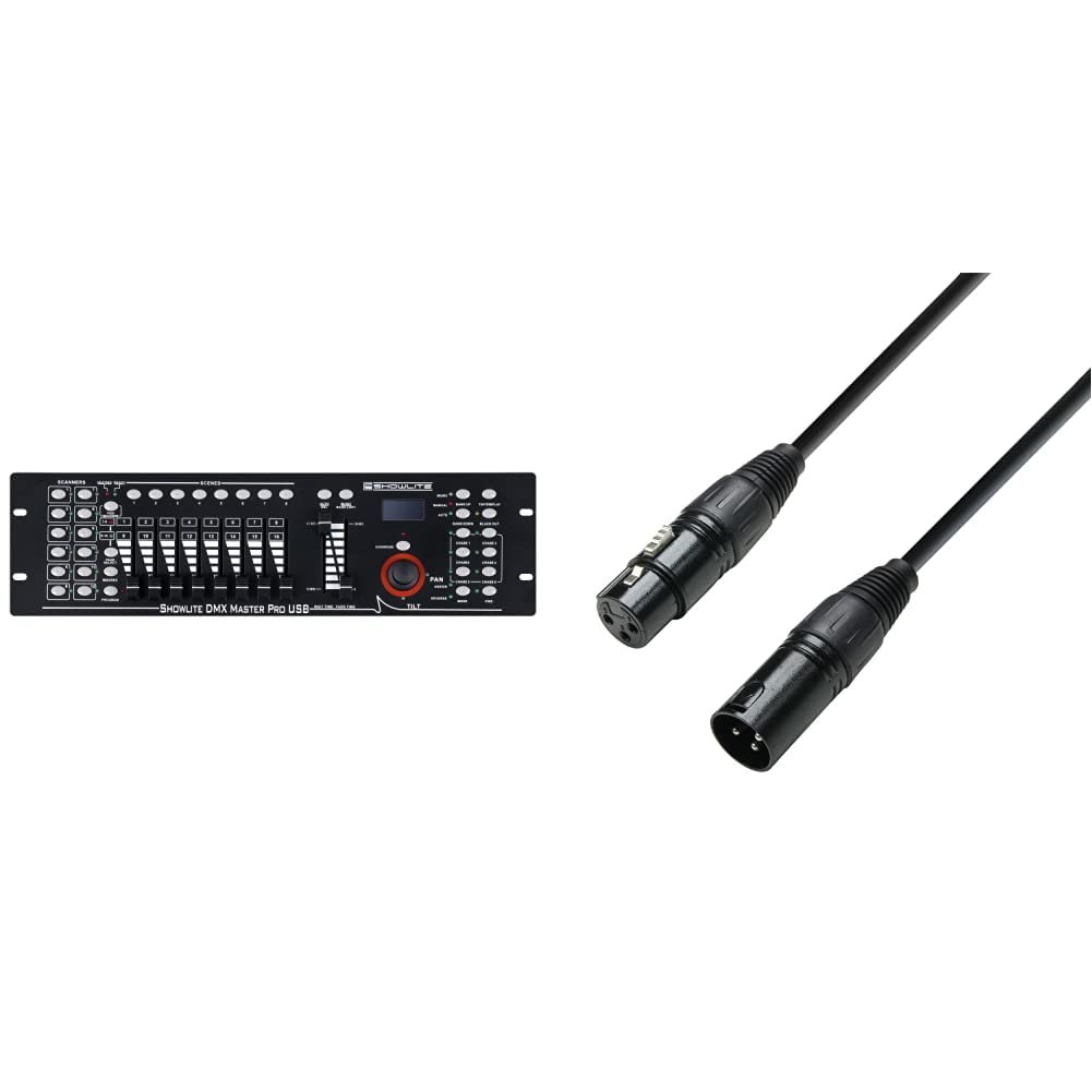 Showlite Master Pro 192 Kanal DMX Controller (zur professionellen Lichtsteuerung, USB Anschluss) & A