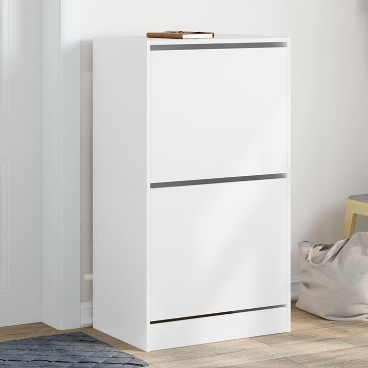 Gecheer Schuhschrank 2 Fächer Schuhablage Schuhregal Schuhständer Schuhaufbewahrung Schuhkipper Schu