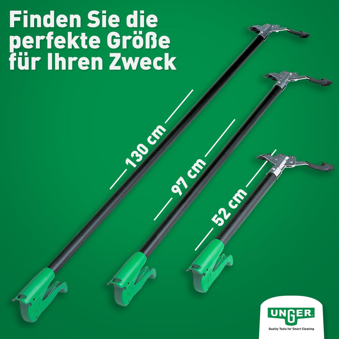 Unger NiftyNabber Pro Müllzange (130 cm lang, Allzweckgreifer, Stahlrohr, Abfallgreifer, Öffnungsmas