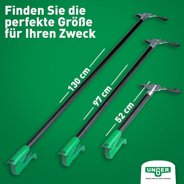 Unger NiftyNabber Pro Müllzange (130 cm lang, Allzweckgreifer, Stahlrohr, Abfallgreifer, Öffnungsmas