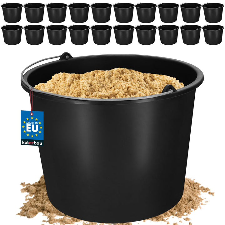 KOTARBAU 20er Set Baueimer 12 L aus Kunststoff Putzeimer Mörteleimer Zementeimer Wassereimer Gartene