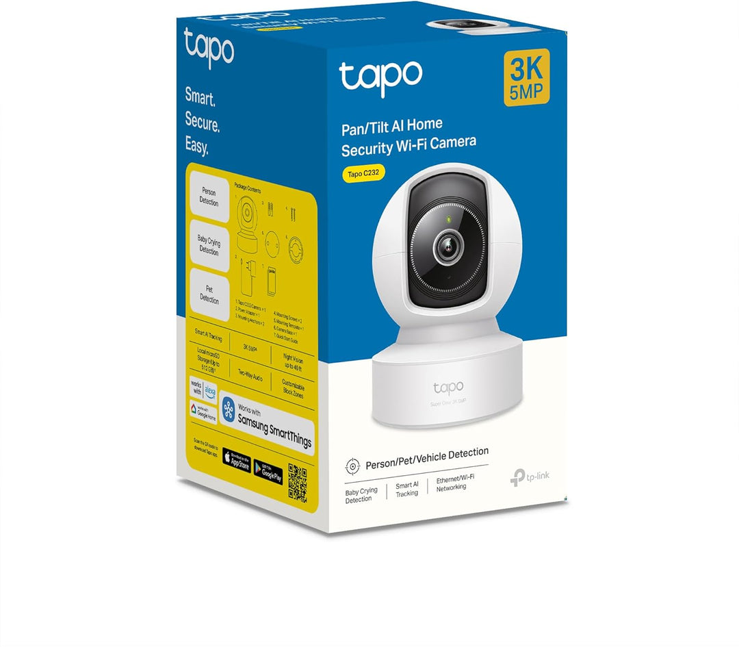 Tapo C232 360° KI-WLAN-Überwachungskamera, Ethernet/WLAN, 3K 5MP, Bewegungsverfolgung, Nachtsicht, Z