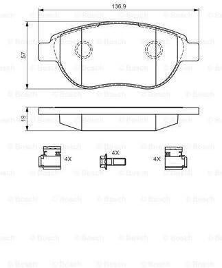 Bosch 986494602 Bremsbelag