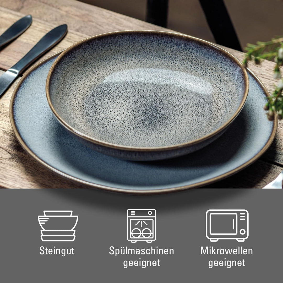 like. by Villeroy &amp; Boch - Lave beige Geschirr Set aus Steingut, 4tlg., Pottery Look, Tafelservice f