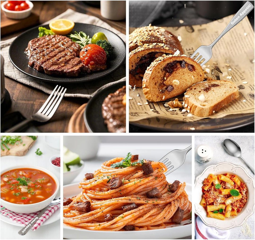 Personalisiert Besteck Set für Erwachsene,Essbesteck mit Gravur,Edelstahl Messer Gabel Löffel Set Sp