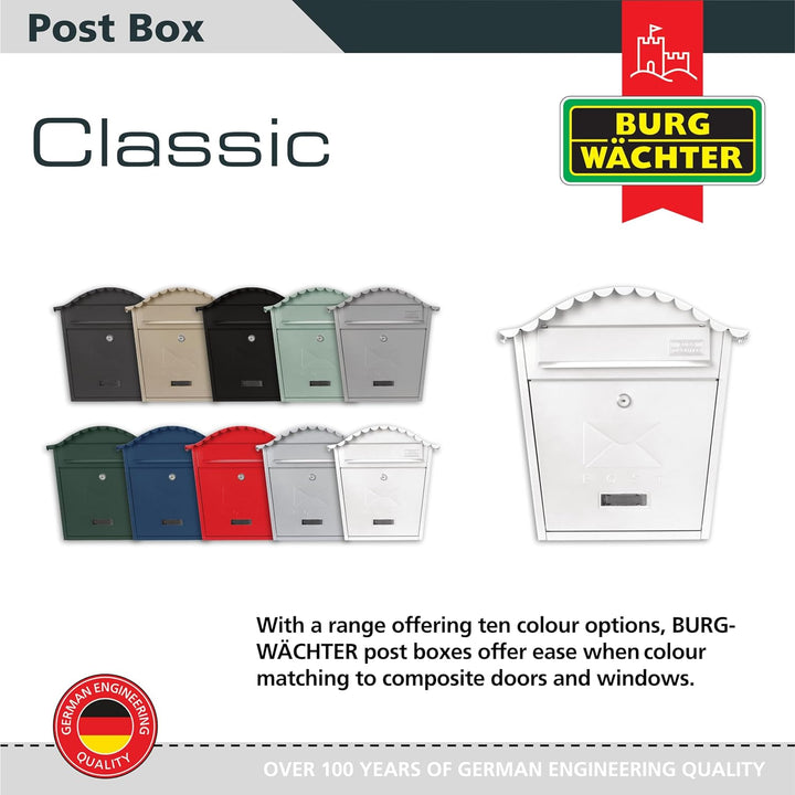 Sterling MB01 Briefkasten, klassisch, Weiss, Weiss