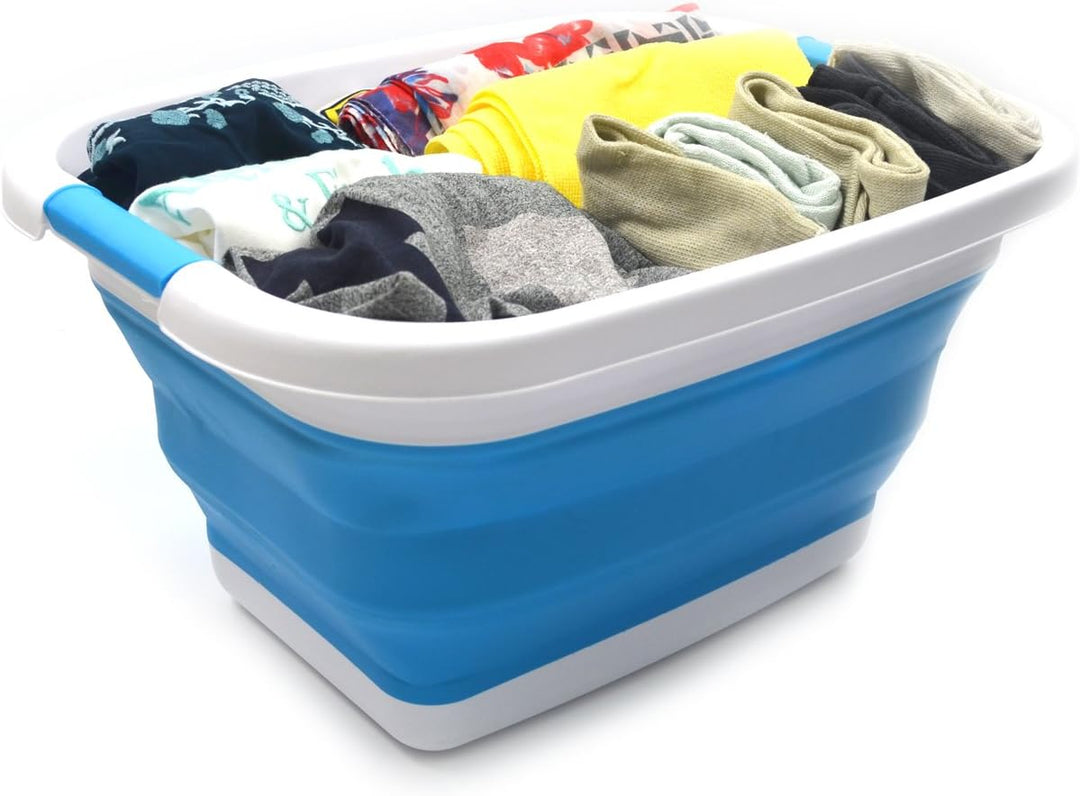SAMMART 25L Zusammenklappbarer Wäschekorb / -wanne - faltbarer Aufbewahrungsbehälter/Organizer - tra