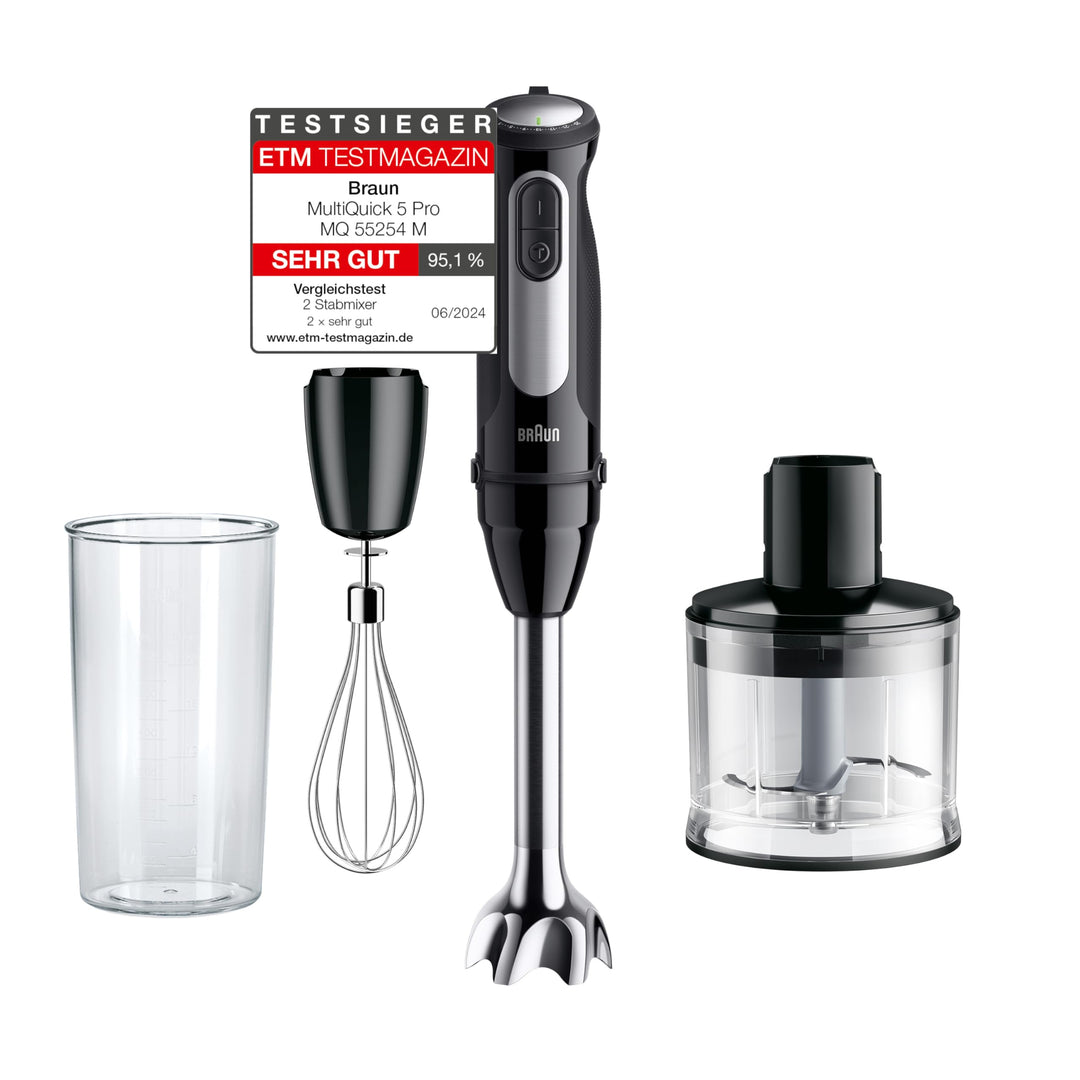 Braun MultiQuick 5 Pro MQ55236M, Stabmixer mit 25 Geschwindigkeiten, EasyClick Plus System für Zubeh