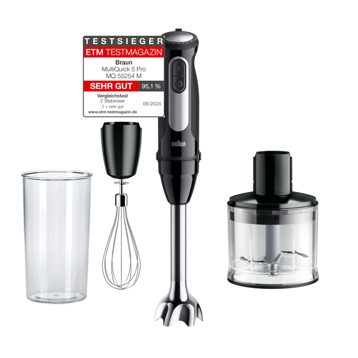 Braun MultiQuick 5 Pro MQ55236M, Stabmixer mit 25 Geschwindigkeiten, EasyClick Plus System für Zubeh