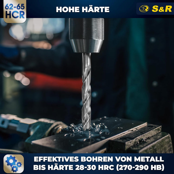 S&amp;R Metallbohrer-Set 25 teilig, ø 1-13 mm, 118° Spitzenwinkel, GM-Serie, HSS-Stahl, Industrie-Qualit