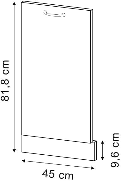 Vicco Frontblende R-Line, Rot Hochglanz, 45 cm | ohne Arbeitsplatte, zur freien Kombination innerhal
