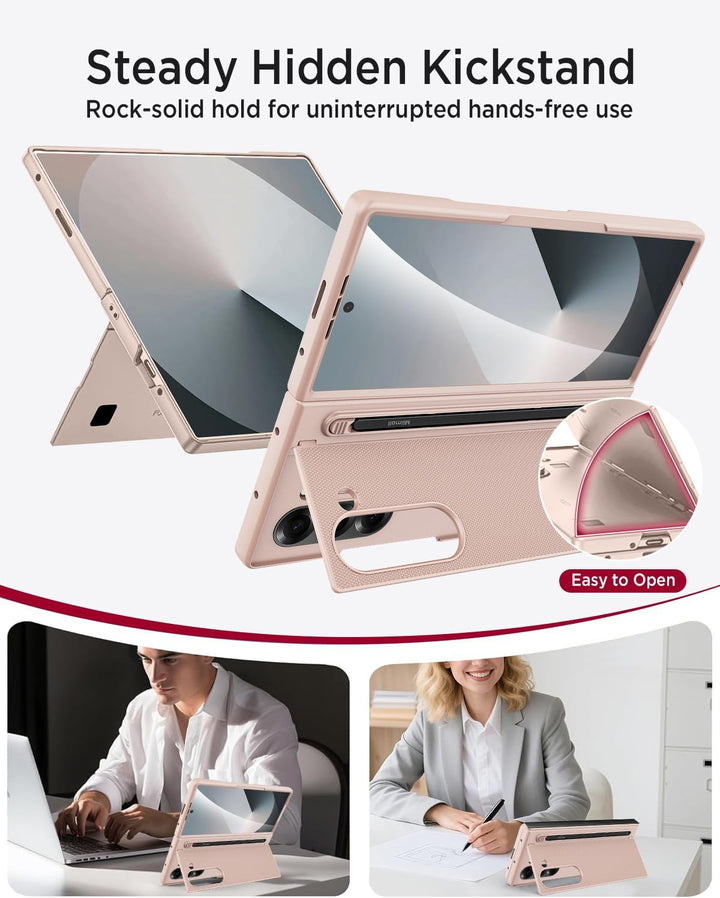 Miimall Kompatibel mit Samsung Galaxy Z Fold 6 Hülle mit S-Pen & Stifthalter, [HD Displayschutz] Ult