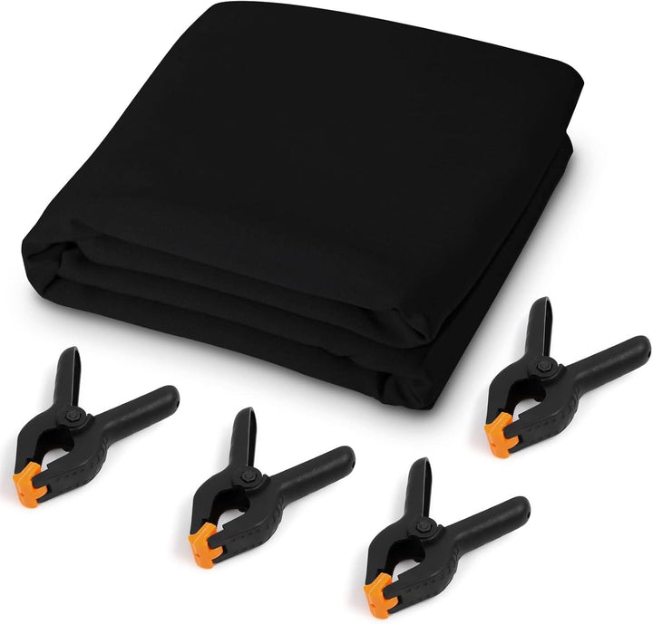 Fotohintergrund, 3x3m/9.8x9.8ft Schwarzer Stoff, Orthland Hintergrund Fotografie mit 4 Leimzwinge, F