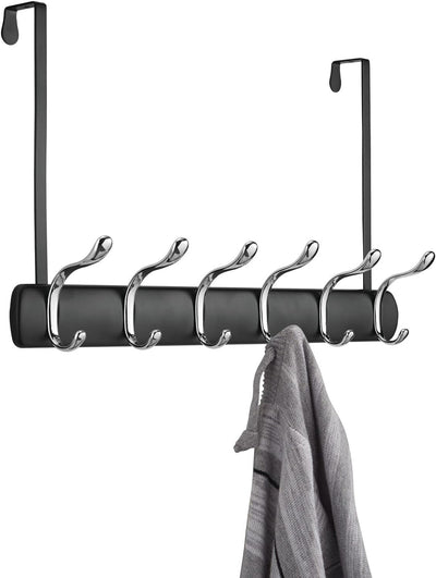 mDesign 2er-Set Türgarderobe zum Einhängen – 12 Garderobenhaken zum über die Tür hängen – Flurgarder