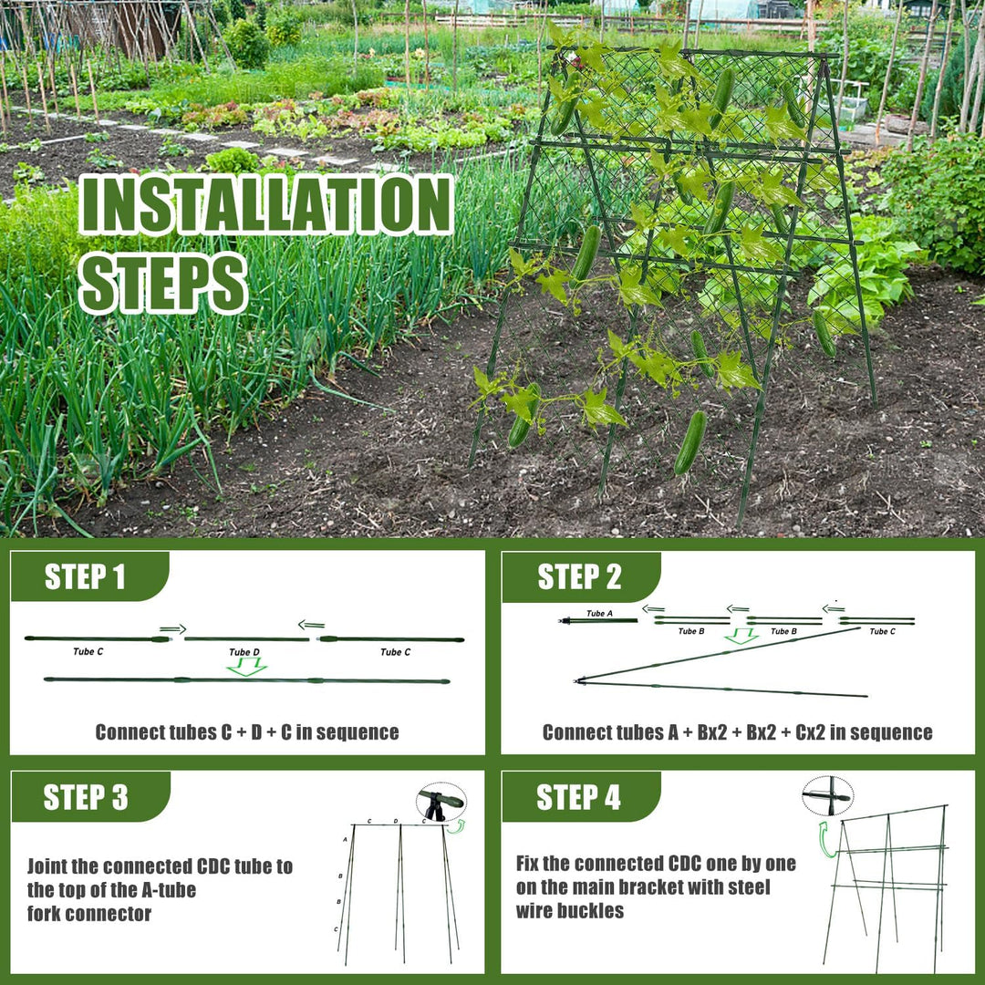Tomaten Gurken Rankhilfe, 160 * 140 * 120cm rankgitter Metall Rankhilfe Garten Gurken Himbeeren, für