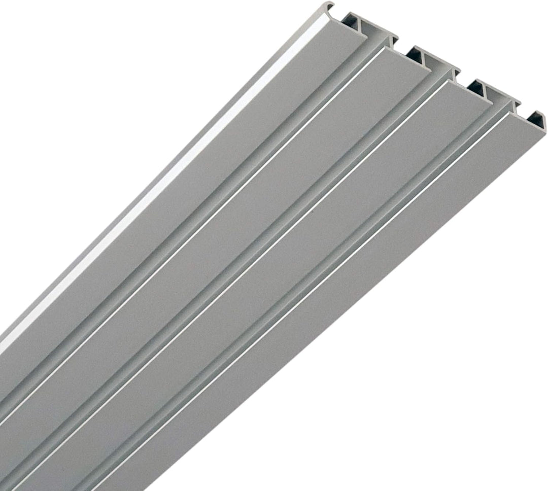 Vorhangschiene "silber" aus Aluminium, alle Längen bis 480cm möglich, Flache Gardinenschiene (7mm),