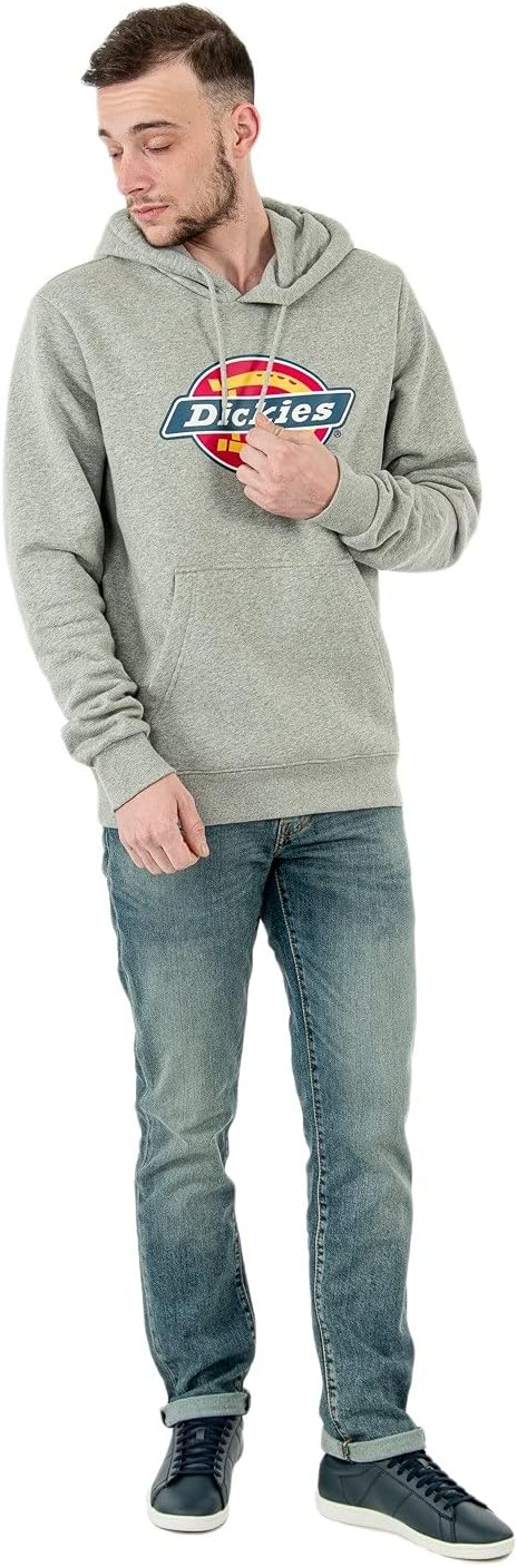 Dickies Herren Icon Logo Hoodie Hooded Sweatshirt, Grey Melange