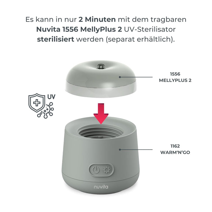 Nuvita 1162 Universeller Tragbarer Babyflaschenwärmer - Schnelles Erhitzen & Wärmespeicherung, 4 Tem