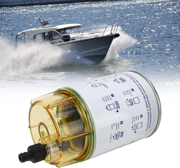 Boot Kraftstofffilter, Marine Aussenborder Kraftstofffilter Wasser- und Ölabscheider Metall-Kunststo
