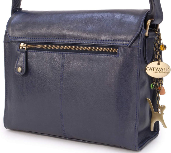 Catwalk Collection Handbags - Damen Leder Umhängetasche - Crossbody Bag/Handtasche Mittelgross - Ver