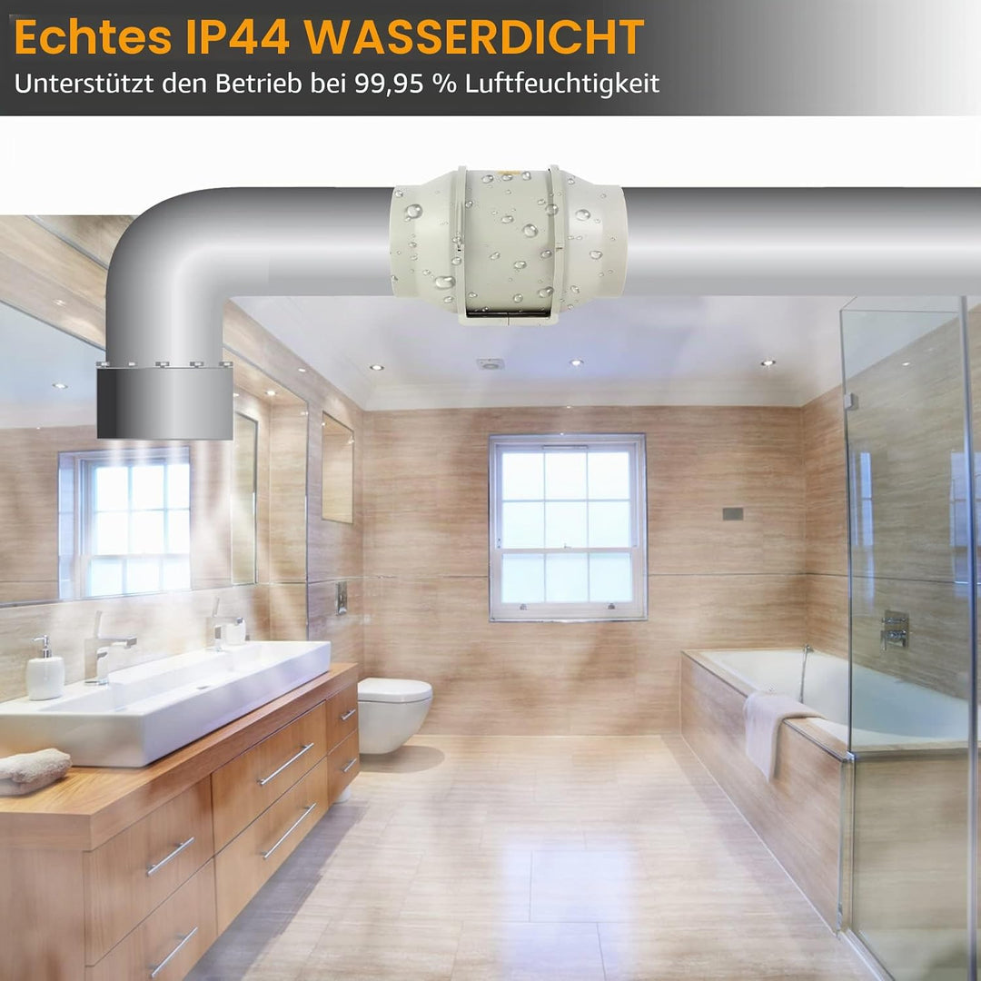 FanGoFast Rauchabzug Rohrventilator 150 mm Inline-Kanalventilator Abluftventilator Rohrlüfter 230 V