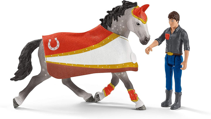Schleich 42443 Horse Club Mia's vaulting set, 6.6 x 24.5 x 19 cm Single Standardverpackung, Single S