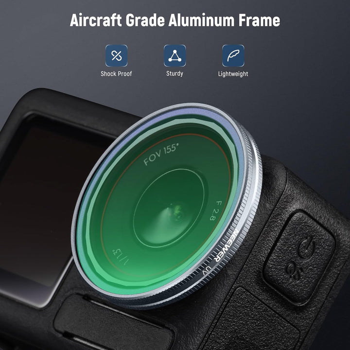 NEEWER UV Filter kompatibel mit DJI Osmo Action 5 Pro / 4/3, Snap On, mehrfach beschichteter HD Glas
