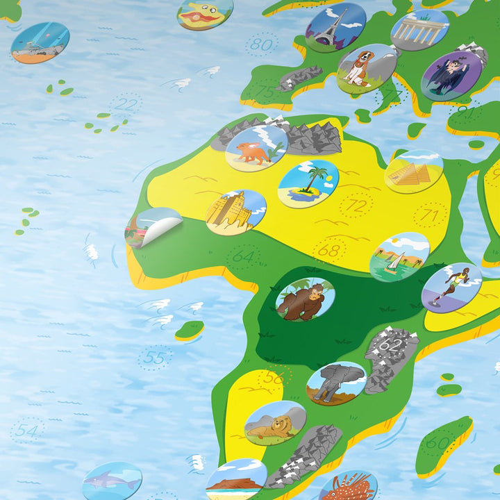 Weltkarte für Kinder | AWESOME MAPS | Verschenke die Karte zum Lernen & Entdecken - 97,5 x 56cm Post