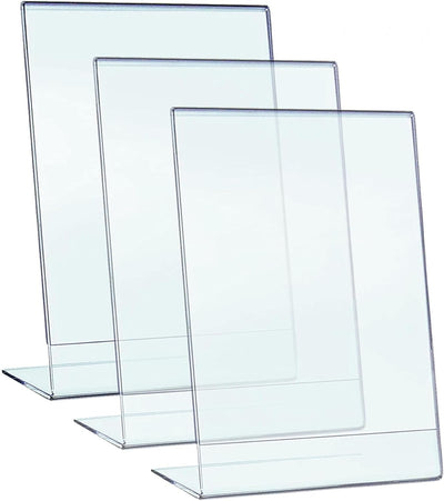 PaJaDa - Aufsteller A4, transparentes Plexiglas, 3er Pack mit L-Form, Menühalter, Leistenhalter, Ban
