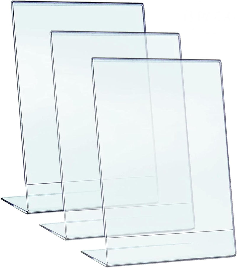 PaJaDa - Aufsteller A4, transparentes Plexiglas, 3er Pack mit L-Form, Menühalter, Leistenhalter, Ban