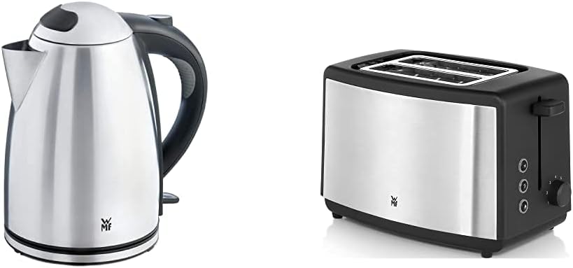 WMF Stelio Wasserkocher Edelstahl 1,7l, elektrischer Wasserkocher mit Kalkfilter, 2400 W & Bueno Edi