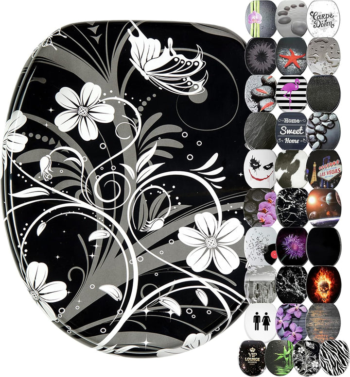 Sanilo WC Sitz, viele schöne schwarze Toilettendeckel zur Auswahl, hochwertige und stabile Qualität