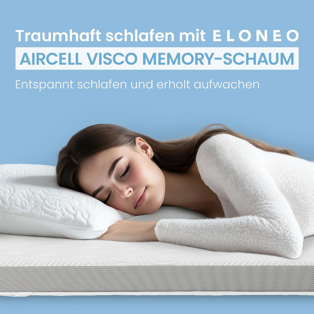 ELONEO Viscoelastischer Matratzen Topper 80x190cm, Matratzentopper mit Memory Foam Effekt, 4 cm Höhe