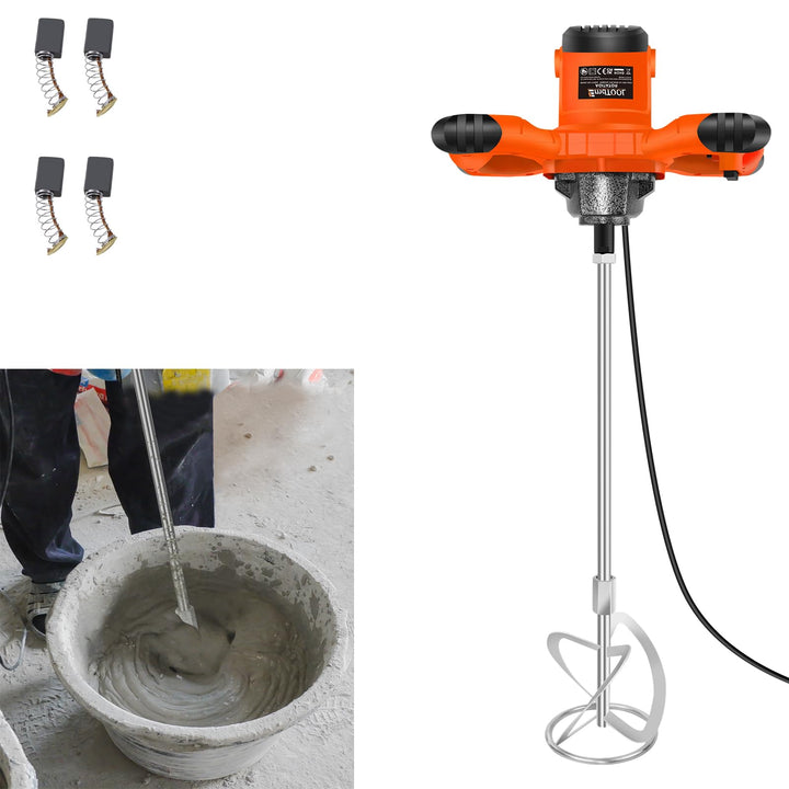 2600W Rührwerk, Mörtelrührer für Farbe,Putz & Estrich, Orange Elektrischer Handrührgerät Beton Misch