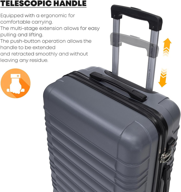 Premium Reisekoffer TSA-Schloss,YKK-Reissverschluss Hartschalen-Koffer Trolley Kabinenkoffer Rollkof