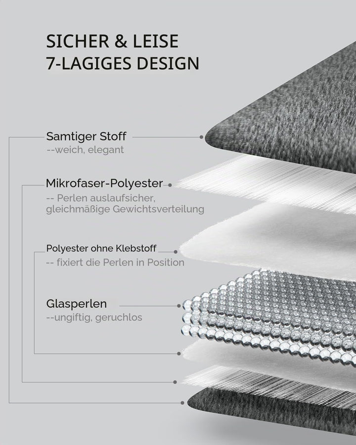 Sivio Gewichtsdecke 3,2kg Dunkelgrau 104x135cm | Kristallsamt, kuschelig &amp; tragbar, perfekt für Reis